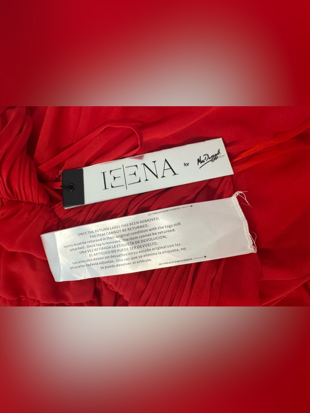 Ieena Mac Duggal Red V-Neck Spaghetti Strap A-Line Mini Dress Flirty NWT 4 - Picture 10 of 10